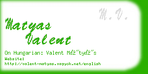 matyas valent business card